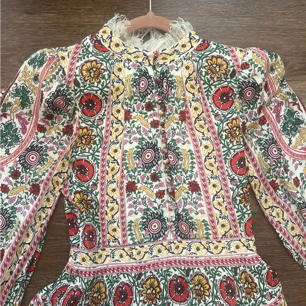 Alice + Olivia Lawson Mock Neck Floral Mini Dress - Picture 4 of 5